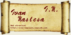 Ivan Masleša vizit kartica